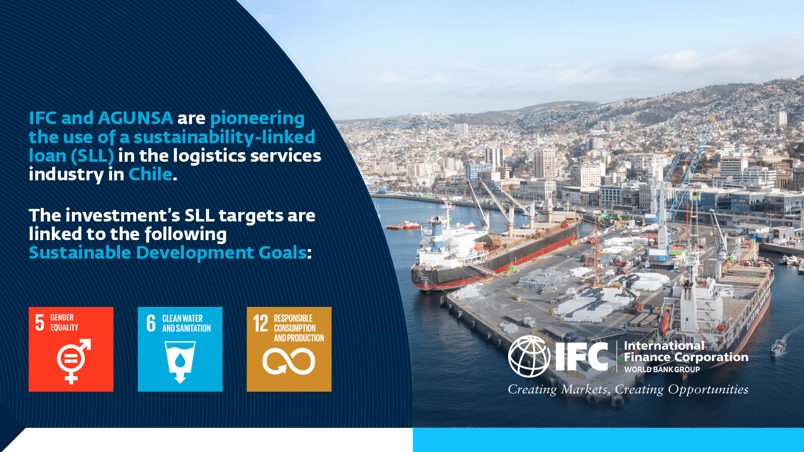 IFC and AGUNSA agree on the first loan with environmental and gender goals in the Chilean logistics industry