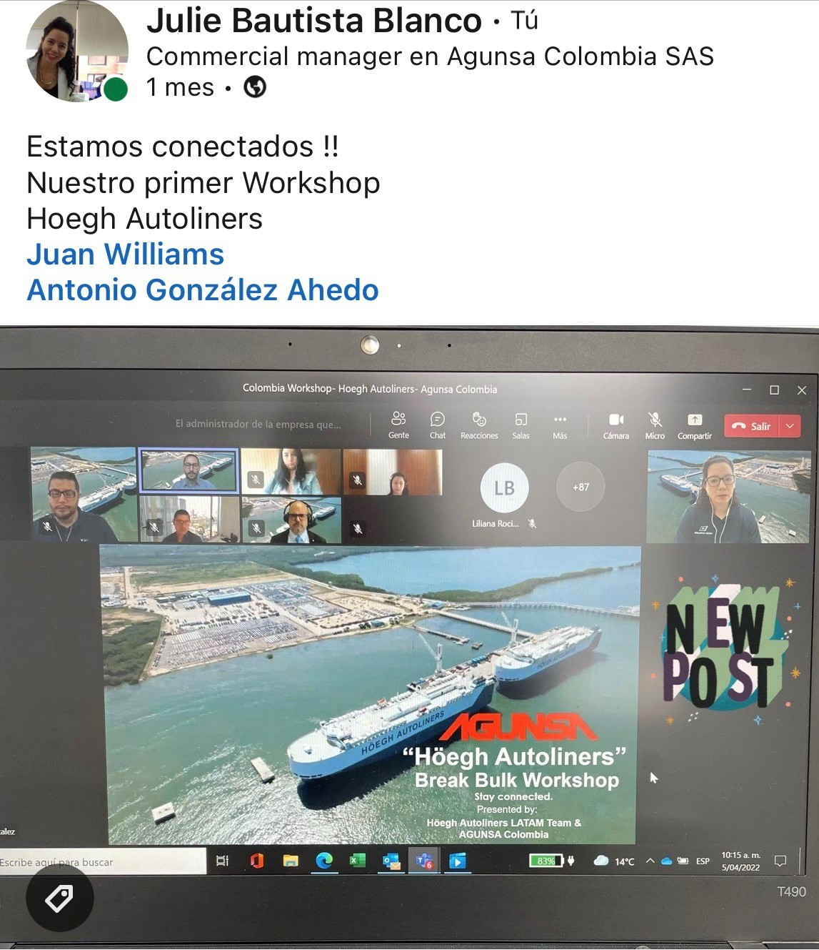 AGUNSA Colombia ofreció taller a representada Hoegh Autoliners