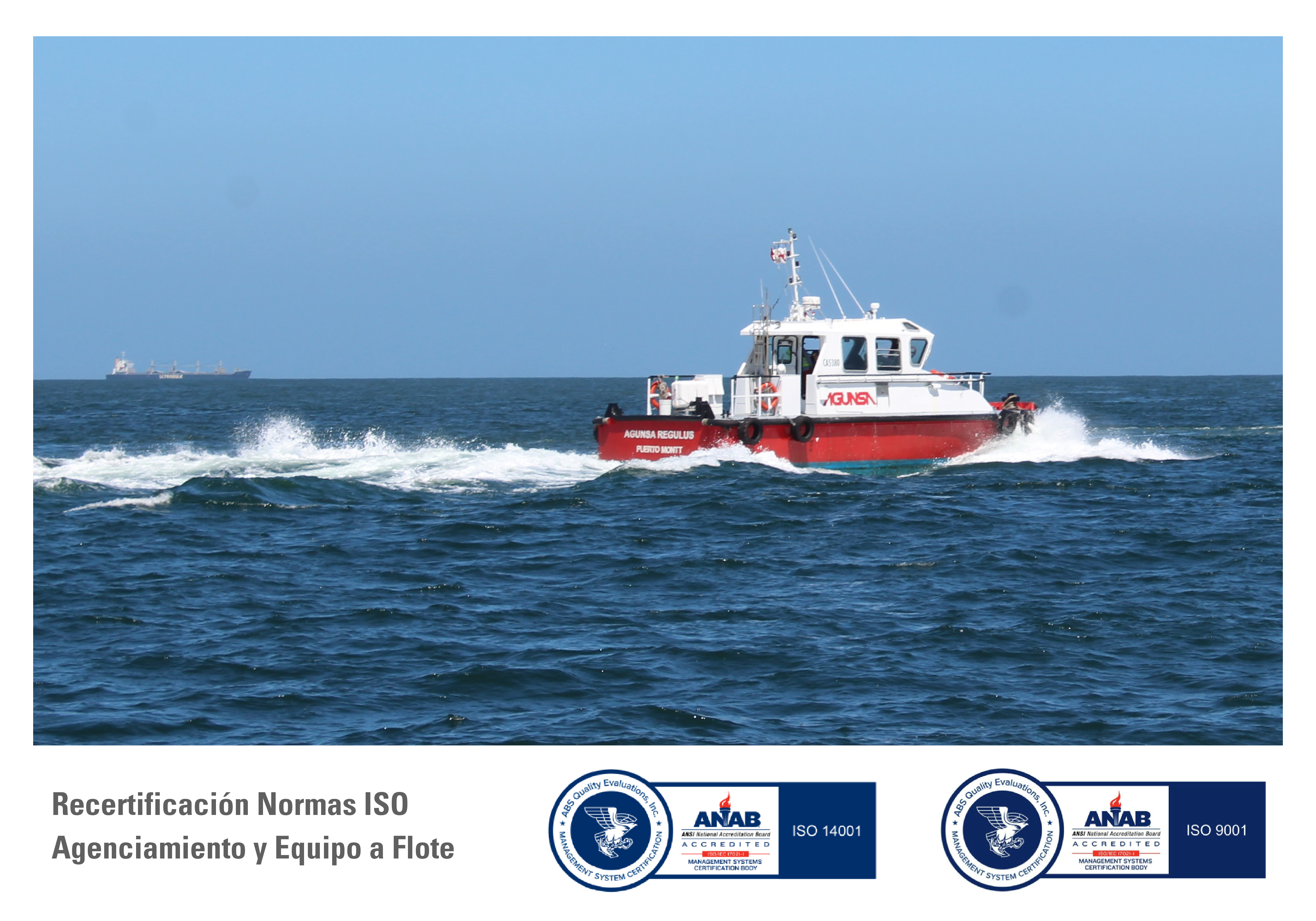 AGUNSA renueva certificaciones ISO 9001 e ISO 14001, reafirmando su compromiso con la calidad y la sostenibilidad